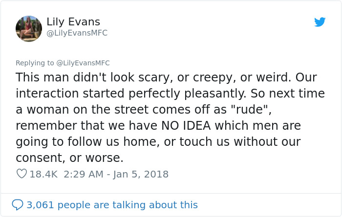 Woman's Creepy Encounter With A Seemingly Nice Man Explains Why Women Appear 'Cold' Sometimes Woman's Creepy Encounter With A Seemingly Nice Man Explains Why Women Appear 'Cold' Sometimes