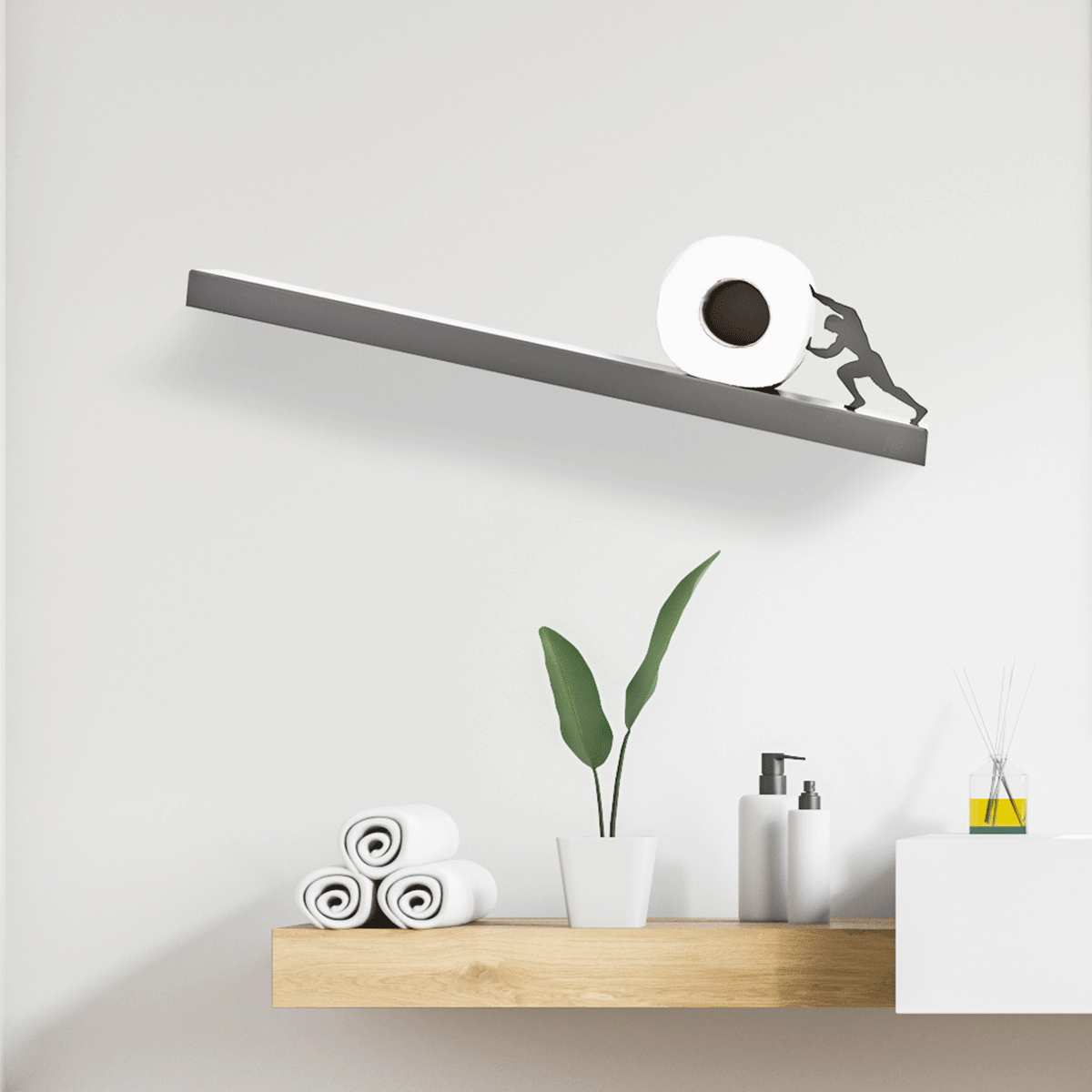 This Toilet Paper Shelf I Designed Is Hard At Work All The Time