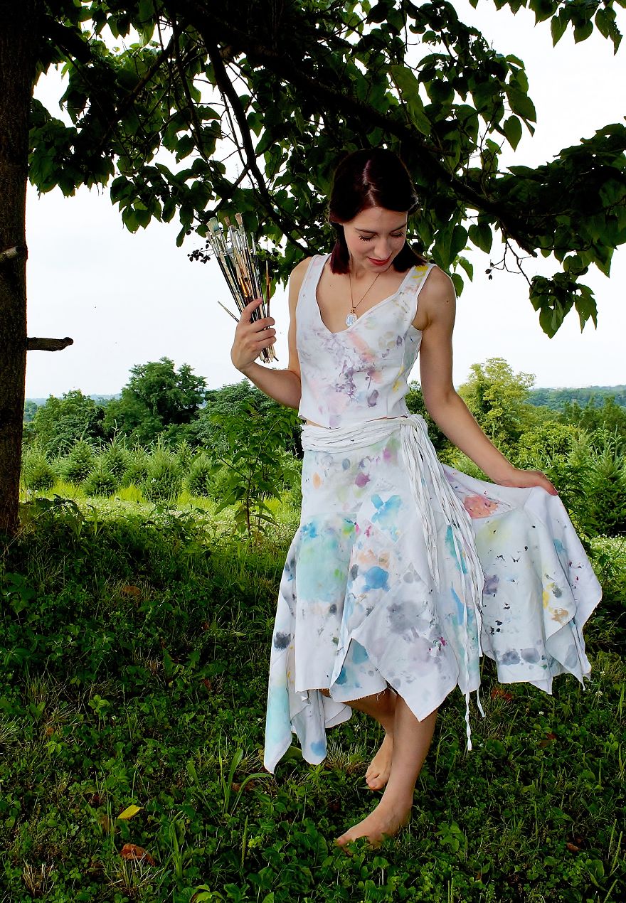 I Turned My Old Paint Aprons Into An Apron Dress. I Turned My Old Paint Aprons Into An Apron Dress.