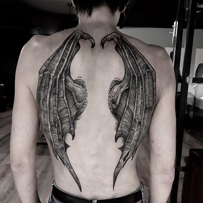 Back Wings Tattoo