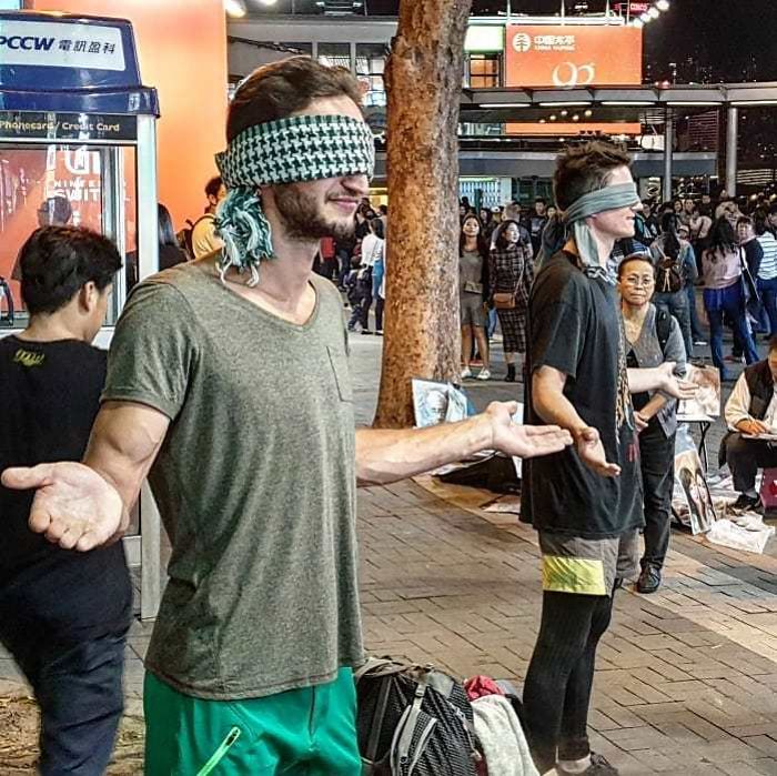 They Literally Would Create Such A Gimmick Of Putting Blind Folds And Offer "Free Hugs" With A Donation Box Asking For Help To Fund Their Travels