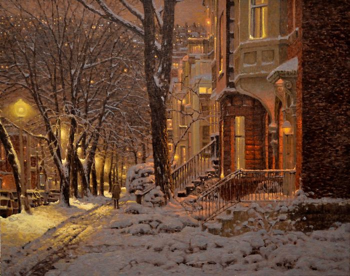 Canadian Artist Creates Beautiful Winter Paintings That Will Make Your Nights Warmer