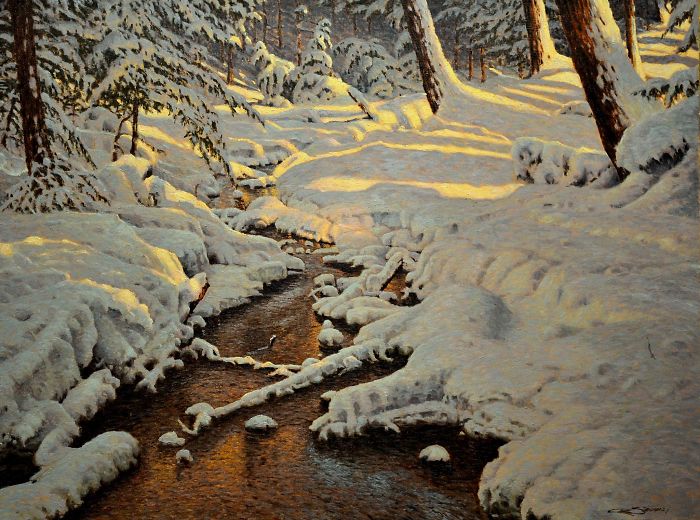 Canadian Artist Creates Beautiful Winter Paintings That Will Make Your Nights Warmer