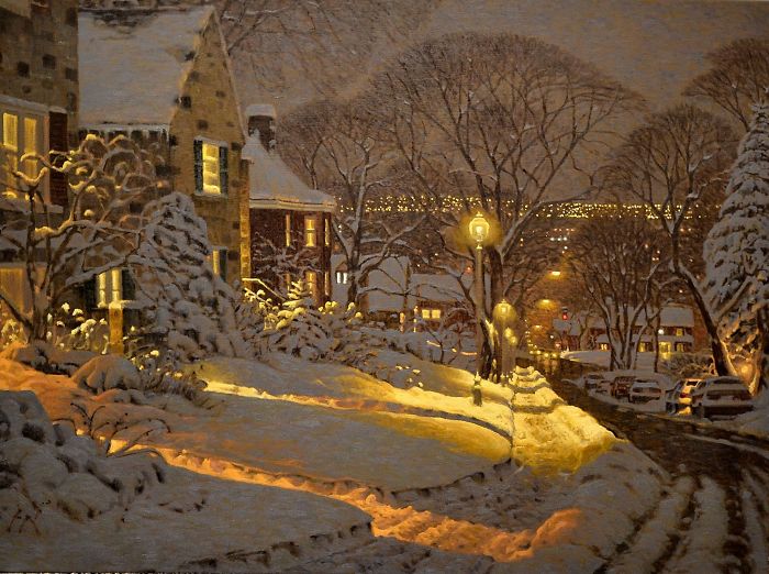 Canadian Artist Creates Beautiful Winter Paintings That Will Make Your Nights Warmer