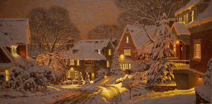 Canadian Artist Creates Beautiful Winter Paintings That Will Make Your Nights Warmer