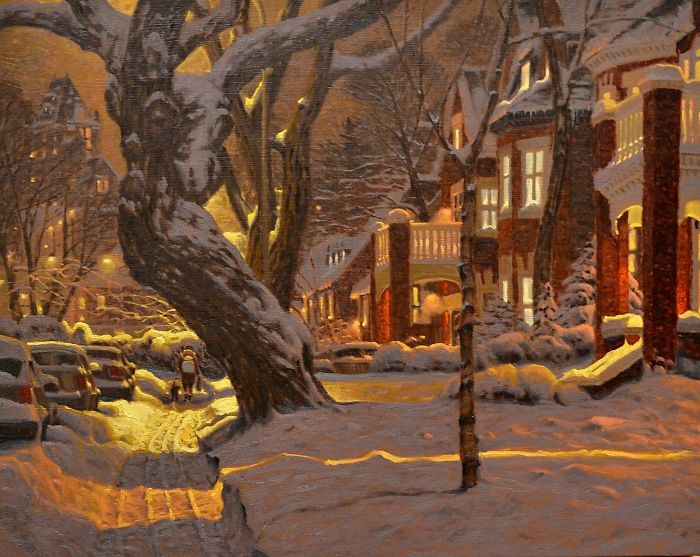 Canadian Artist Creates Beautiful Winter Paintings That Will Make Your Nights Warmer