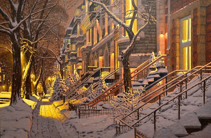 Canadian Artist Creates Beautiful Winter Paintings That Will Make Your Nights Warmer