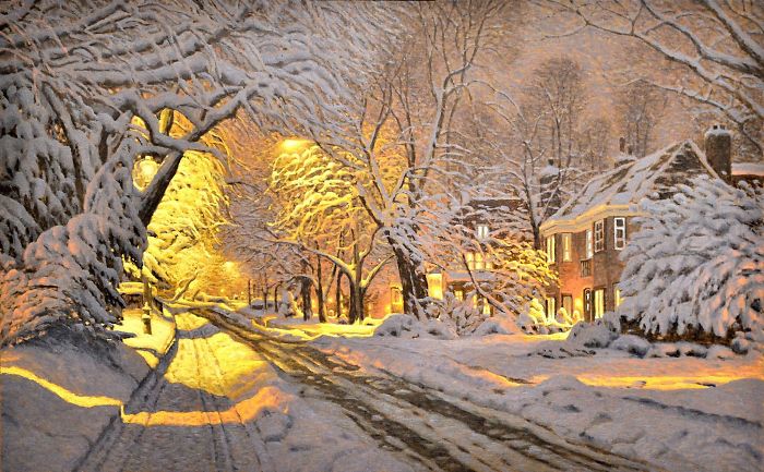 Canadian Artist Creates Beautiful Winter Paintings That Will Make Your Nights Warmer