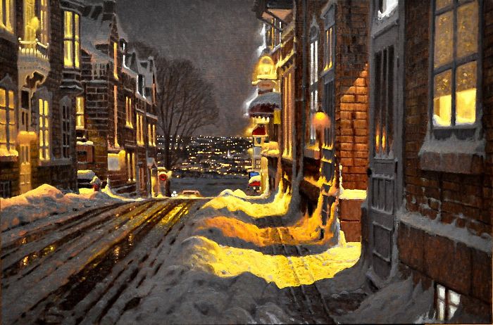 Canadian Artist Creates Beautiful Winter Paintings That Will Make Your Nights Warmer