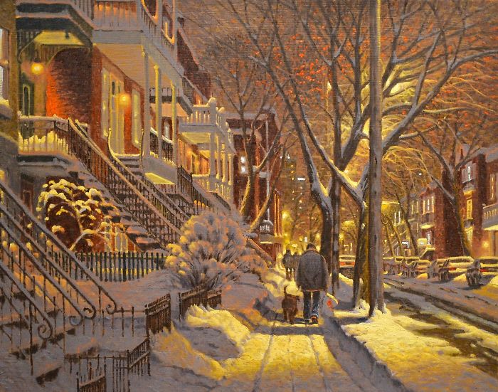 Canadian Artist Creates Beautiful Winter Paintings That Will Make Your Nights Warmer