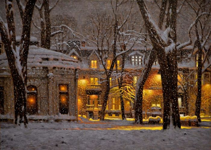 Canadian Artist Creates Beautiful Winter Paintings That Will Make Your Nights Warmer