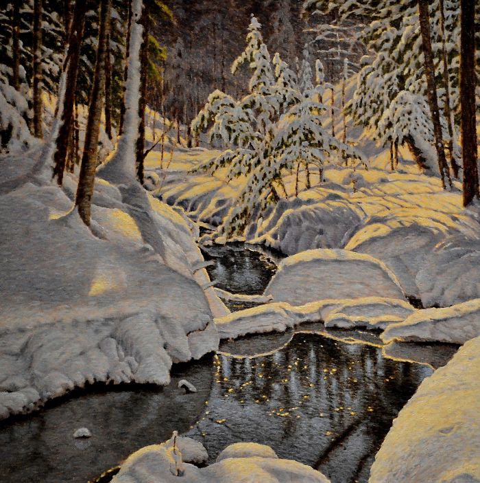 Canadian Artist Creates Beautiful Winter Paintings That Will Make Your Nights Warmer