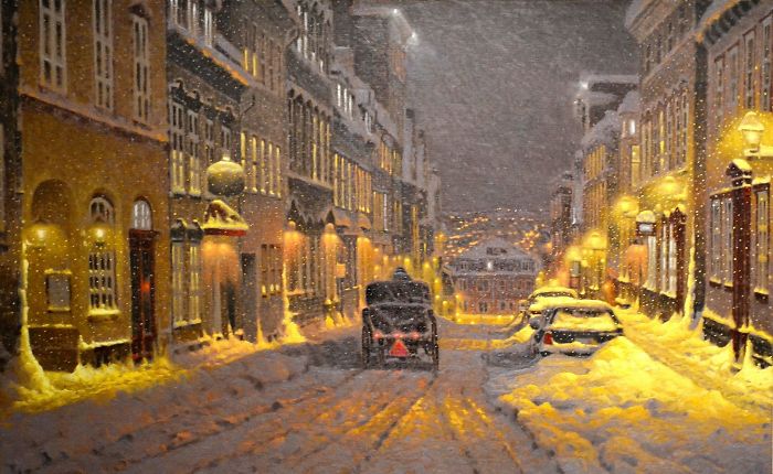 Canadian Artist Creates Beautiful Winter Paintings That Will Make Your Nights Warmer