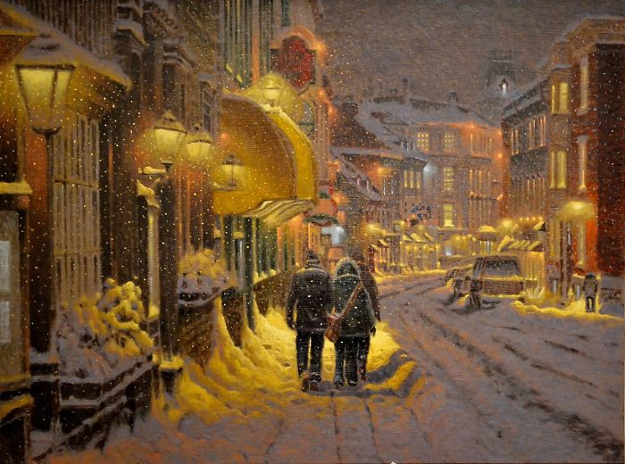 Canadian Artist Creates Beautiful Winter Paintings That Will Make Your Nights Warmer