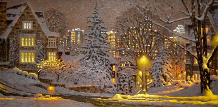 Canadian Artist Creates Beautiful Winter Paintings That Will Make Your Nights Warmer