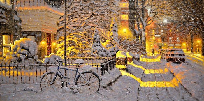 Canadian Artist Creates Beautiful Winter Paintings That Will Make Your Nights Warmer