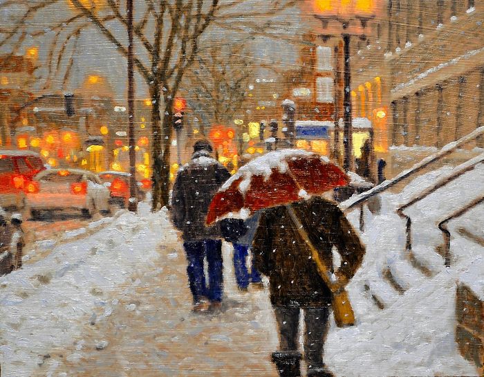 Canadian Artist Creates Beautiful Winter Paintings That Will Make Your Nights Warmer