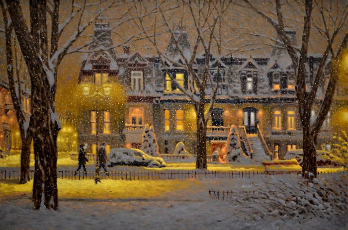 Canadian Artist Creates Beautiful Winter Paintings That Will Make Your Nights Warmer