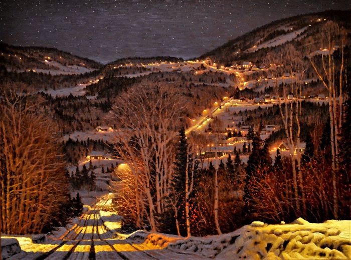 Canadian Artist Creates Beautiful Winter Paintings That Will Make Your Nights Warmer