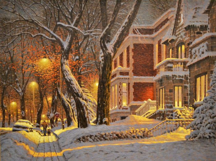 Canadian Artist Creates Beautiful Winter Paintings That Will Make Your Nights Warmer