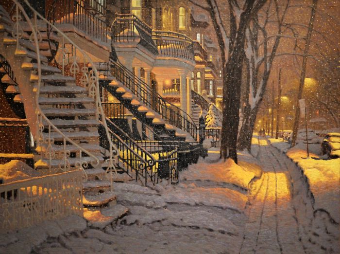 Canadian Artist Creates Beautiful Winter Paintings That Will Make Your Nights Warmer