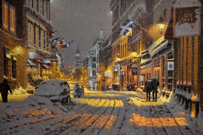 Canadian Artist Creates Beautiful Winter Paintings That Will Make Your Nights Warmer