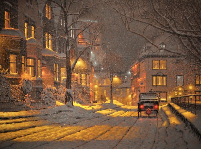 Canadian Artist Creates Beautiful Winter Paintings That Will Make Your Nights Warmer