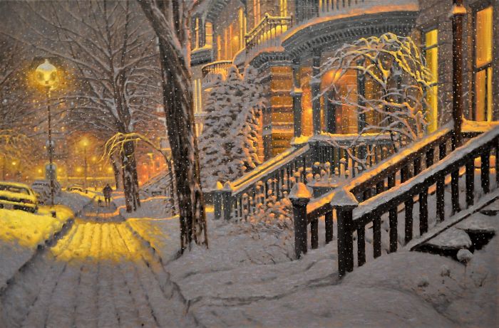 Canadian Artist Creates Beautiful Winter Paintings That Will Make Your Nights Warmer