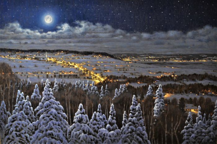 Canadian Artist Creates Beautiful Winter Paintings That Will Make Your Nights Warmer