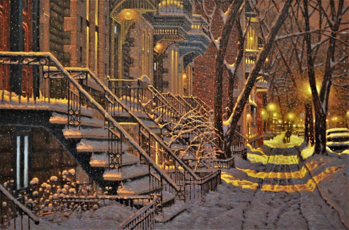 Canadian Artist Creates Beautiful Winter Paintings That Will Make Your Nights Warmer