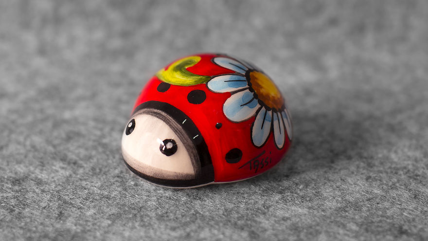 Ceramic Ladybug Figurine Hand Painted And Finished To The Smallest Details With Love In Italy