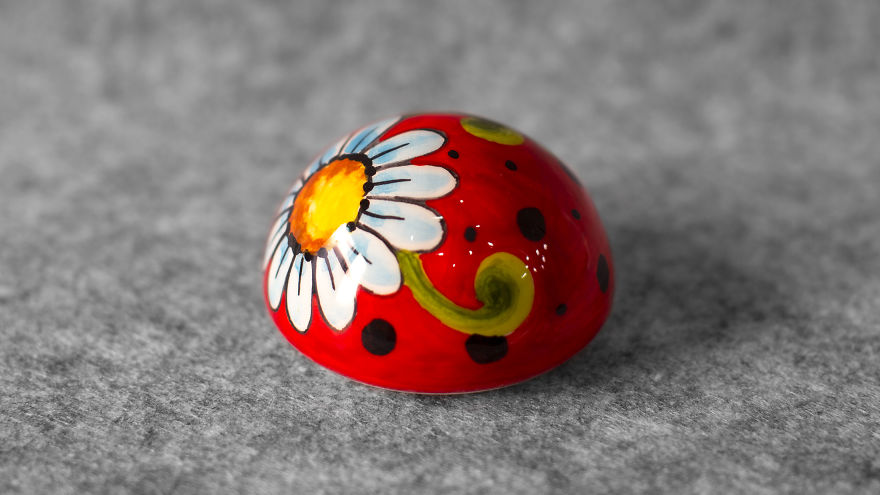 Ceramic Ladybug Figurine Hand Painted And Finished To The Smallest Details With Love In Italy