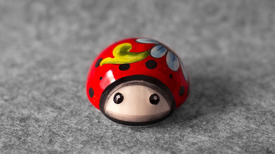Ceramic Ladybug Figurine Hand Painted And Finished To The Smallest Details With Love In Italy