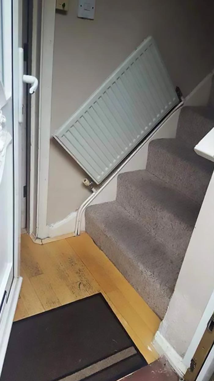 Genuine Picture Of A Radiator Fitted In A Customers House. Wow I'd Love To Meet This Plumber. What Was He Thinking?