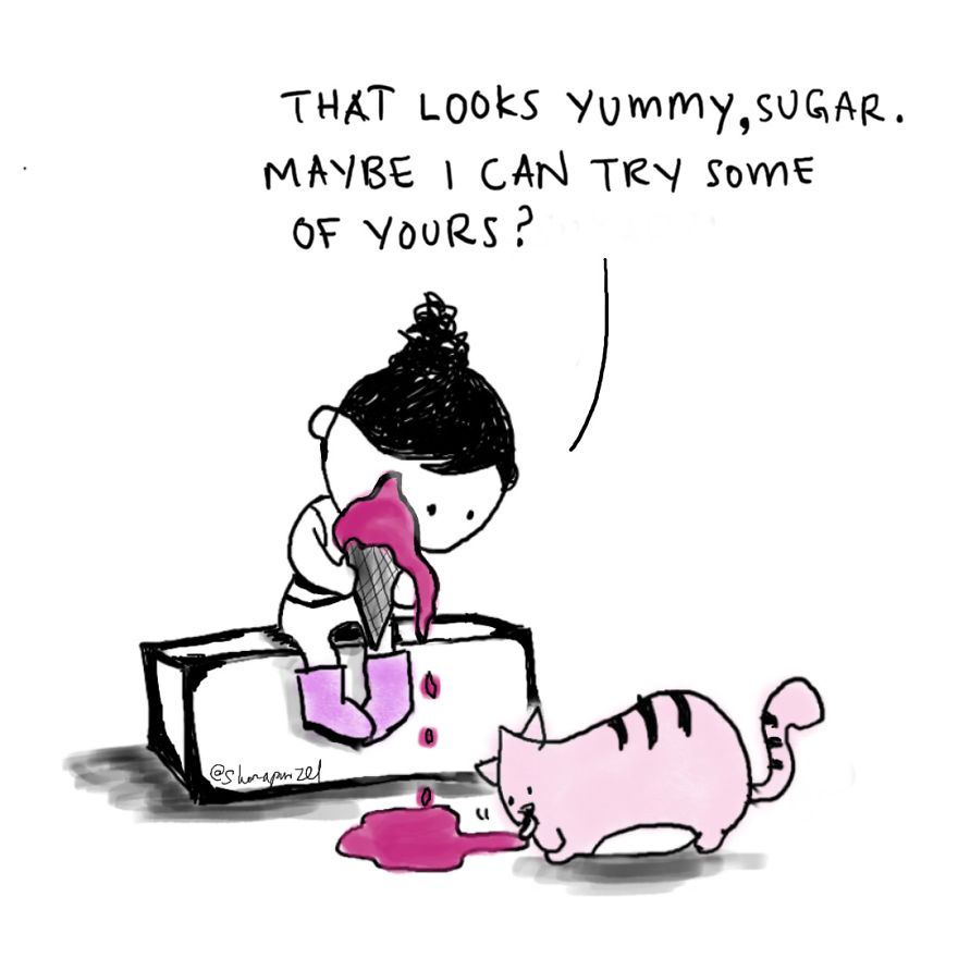 15 Heartwarming Comics Of A Little Girl And Her Cat To Make Your Day