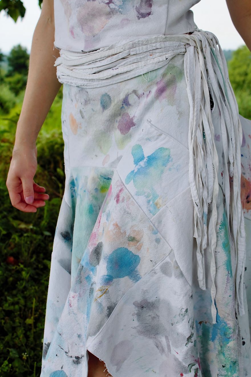 I Turned My Old Paint Aprons Into An Apron Dress. I Turned My Old Paint Aprons Into An Apron Dress.