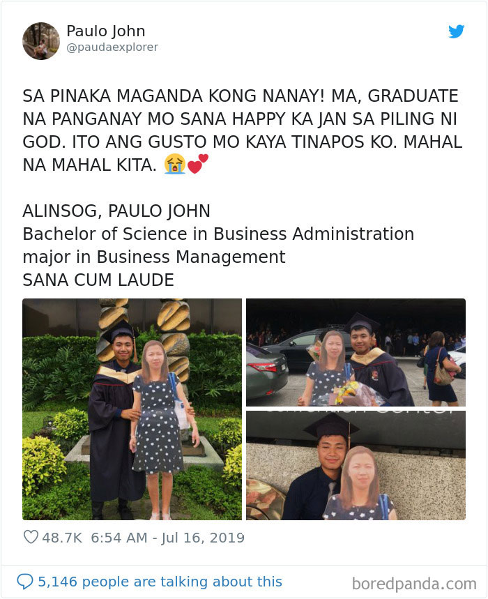 Filipino Student Takes A Cardboard Cutout Of His Late Mother To A Graduation Ceremony Filipino Student Takes A Cardboard Cutout Of His Late Mother To A Graduation Ceremony