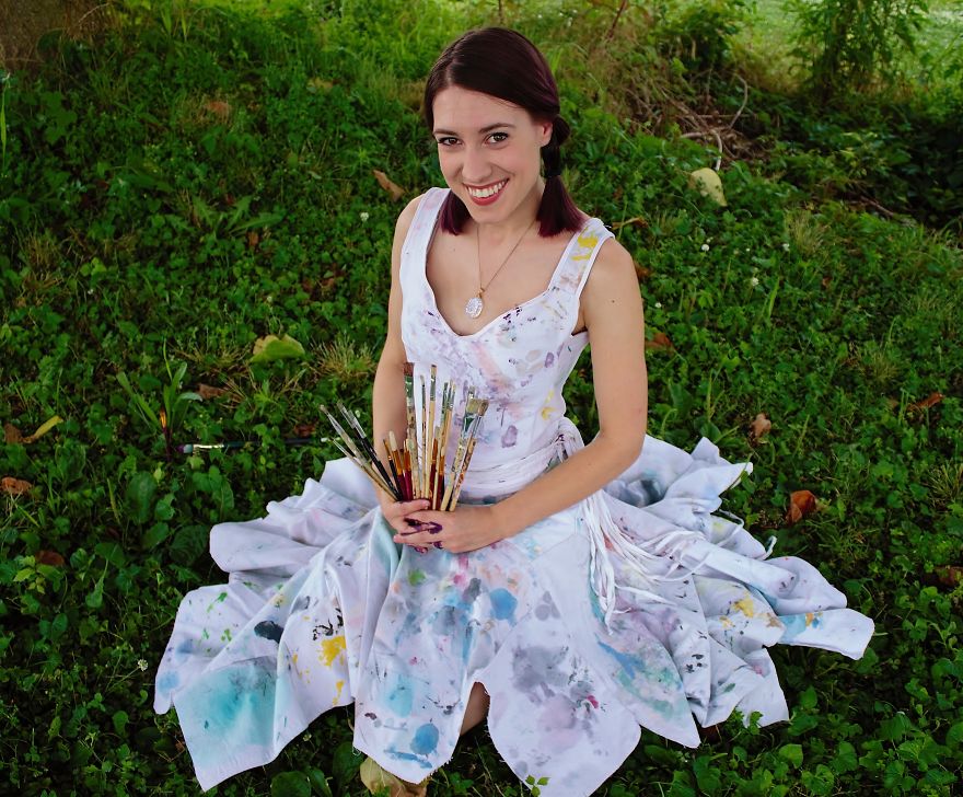 I Turned My Old Paint Aprons Into An Apron Dress. I Turned My Old Paint Aprons Into An Apron Dress.