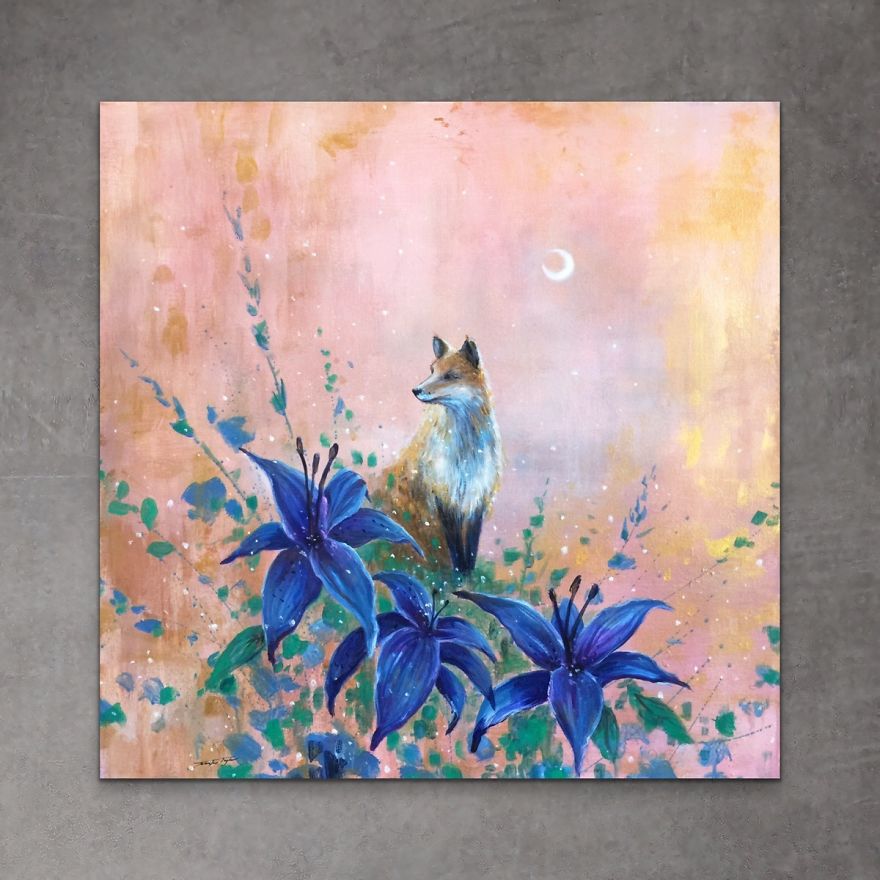 I Love To Paint Magical Creatures And Other Worlds, So Here’s My Newest Moon Fox Collection I Love To Paint Magical Creatures And Other Worlds, So Here’s My Newest Moon Fox Collection