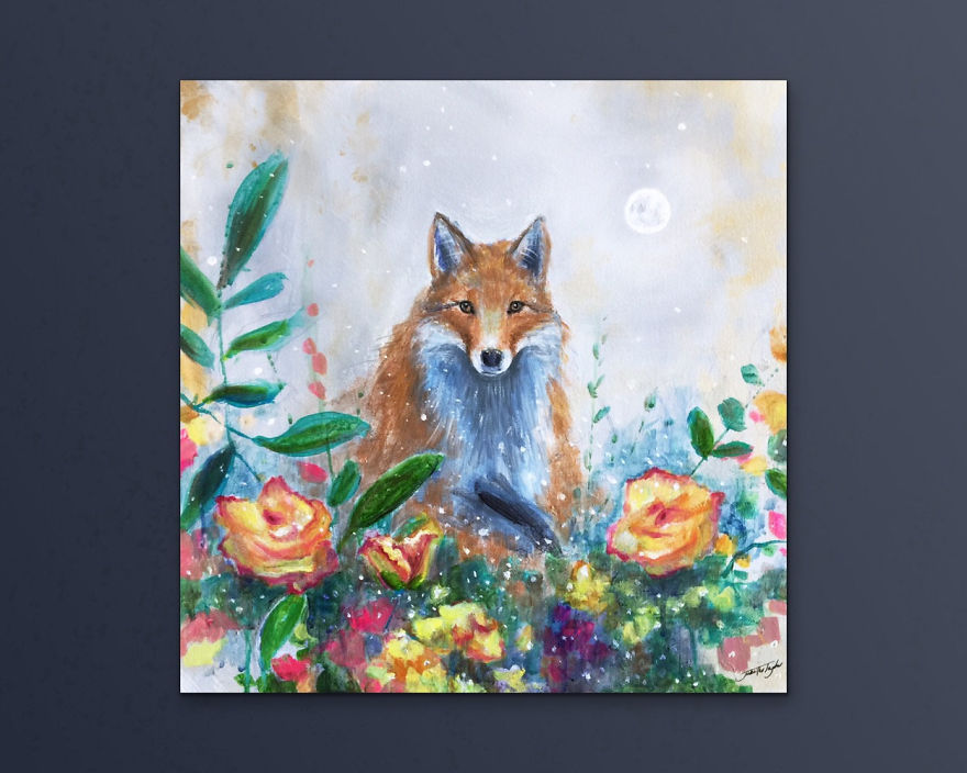 I Love To Paint Magical Creatures And Other Worlds, So Here’s My Newest Moon Fox Collection