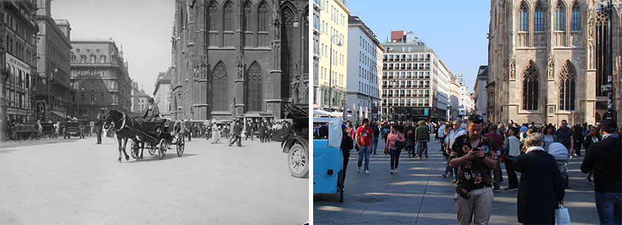Stephansplatz 1914 vs. 2018