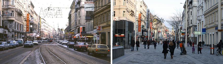 Mariahilfer Strasse 1986 vs. 2015