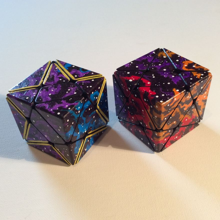 I Gave Up Canvas, Now I Paint On Rubik's Cubes. I Gave Up Canvas, Now I Paint On Rubik's Cubes.