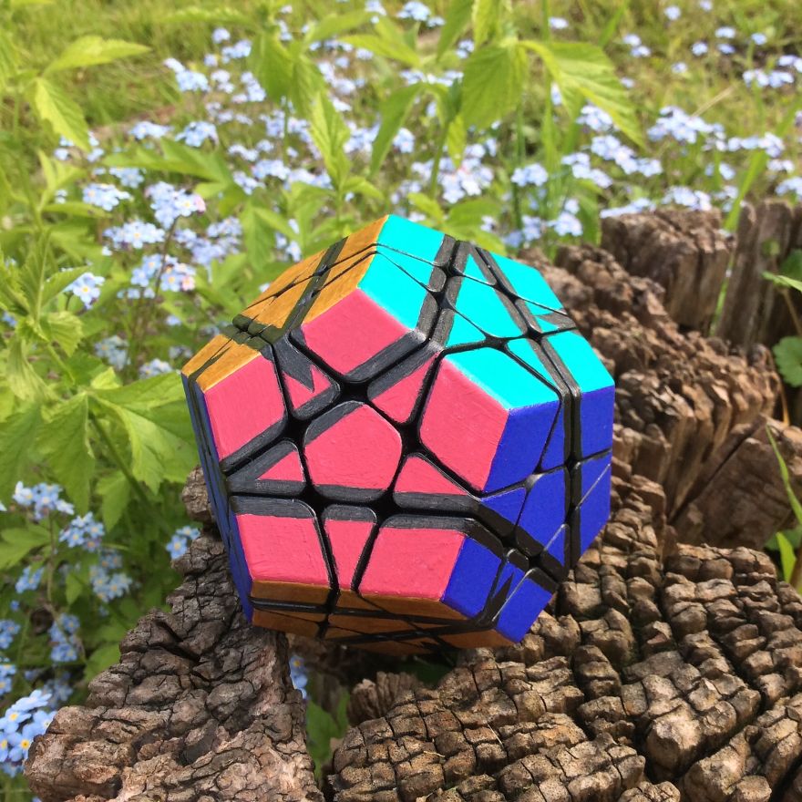 I Gave Up Canvas, Now I Paint On Rubik's Cubes. I Gave Up Canvas, Now I Paint On Rubik's Cubes.