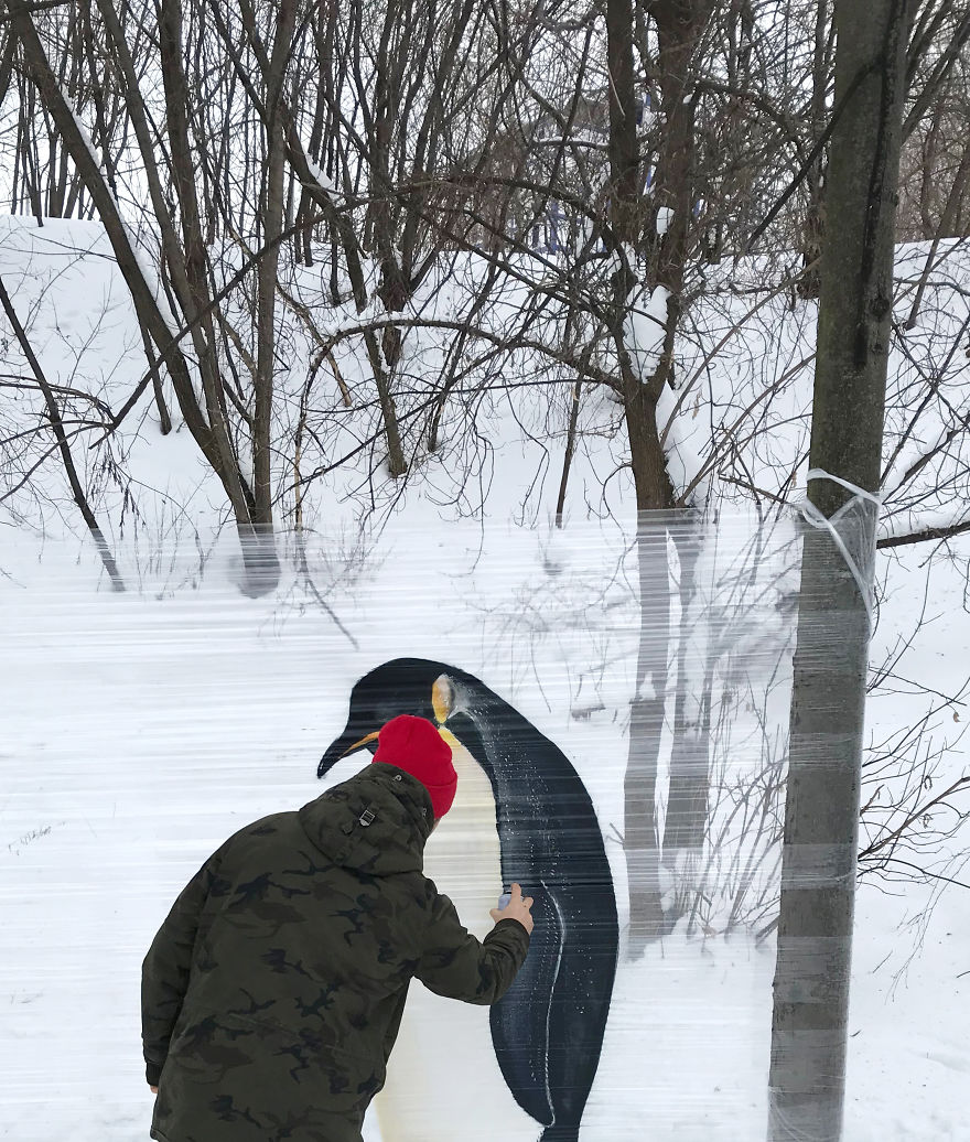 I Use Transparent Wrap To Spray-Paint Animals I Use Transparent Wrap To Spray-Paint Animals