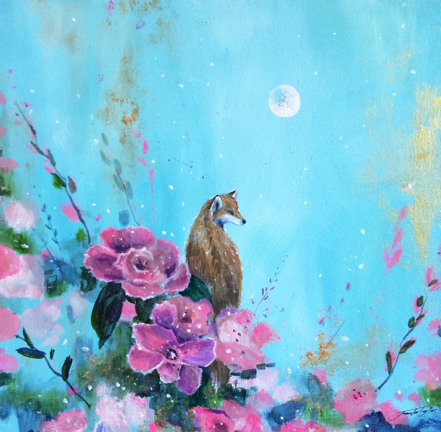 I Love To Paint Magical Creatures And Other Worlds, So Here’s My Newest Moon Fox Collection I Love To Paint Magical Creatures And Other Worlds, So Here’s My Newest Moon Fox Collection