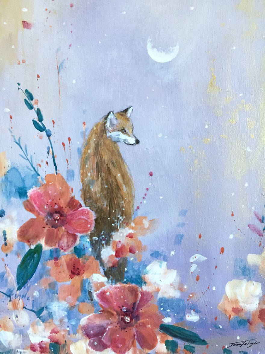 I Love To Paint Magical Creatures And Other Worlds, So Here’s My Newest Moon Fox Collection