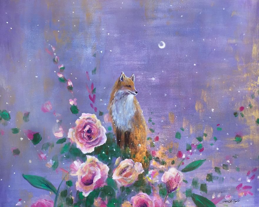 I Love To Paint Magical Creatures And Other Worlds, So Here’s My Newest Moon Fox Collection I Love To Paint Magical Creatures And Other Worlds, So Here’s My Newest Moon Fox Collection