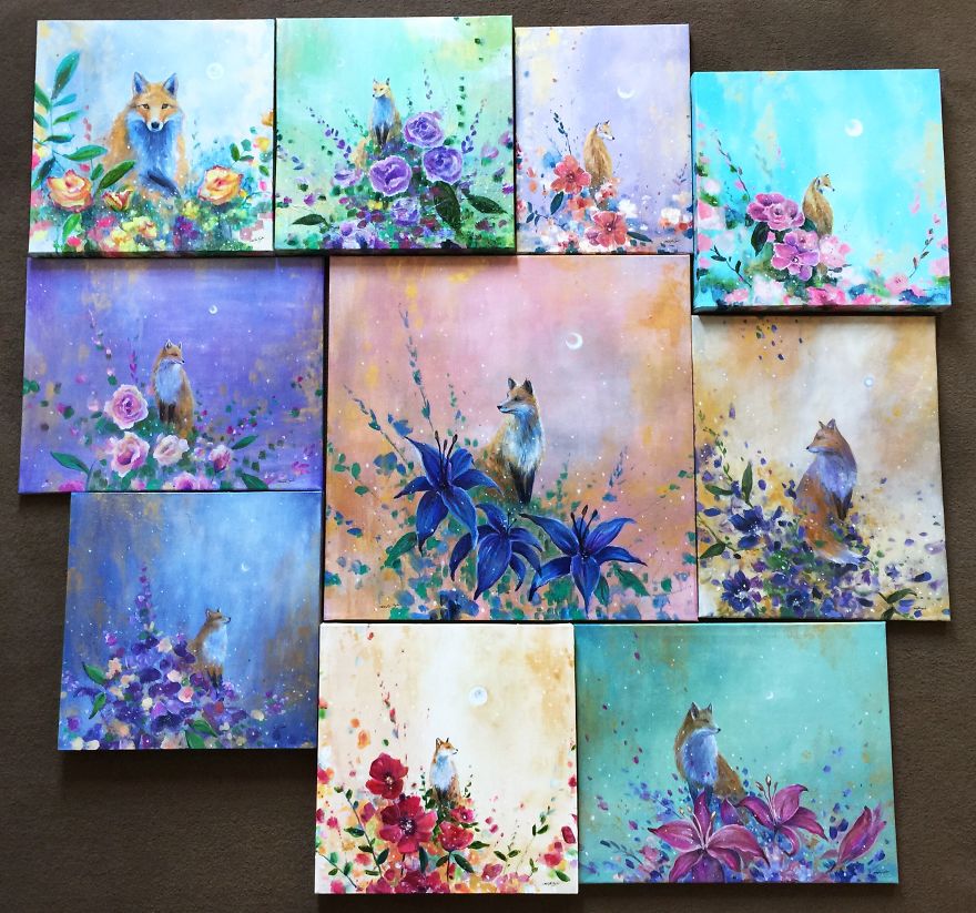 I Love To Paint Magical Creatures And Other Worlds, So Here’s My Newest Moon Fox Collection I Love To Paint Magical Creatures And Other Worlds, So Here’s My Newest Moon Fox Collection