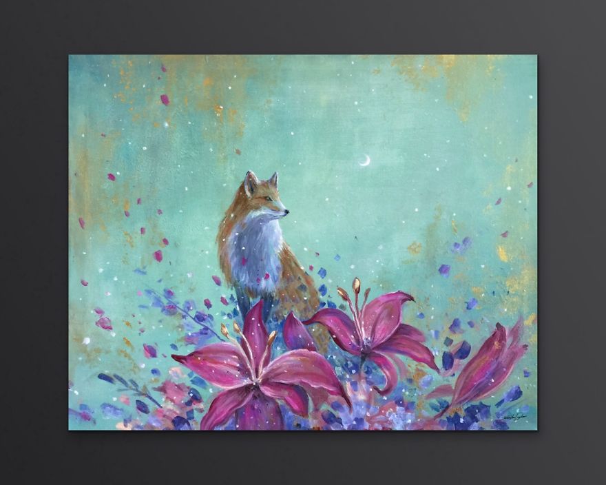I Love To Paint Magical Creatures And Other Worlds, So Here’s My Newest Moon Fox Collection I Love To Paint Magical Creatures And Other Worlds, So Here’s My Newest Moon Fox Collection